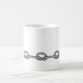 白黒の結び付き縄模様 コーヒーマグカップ (中央)
