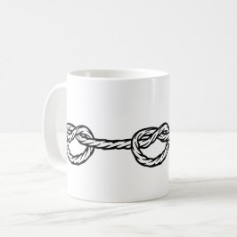 白黒の結び付き縄模様 コーヒーマグカップ