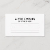 白黒の結婚アドバイスと願い アドバイスカード (正面)