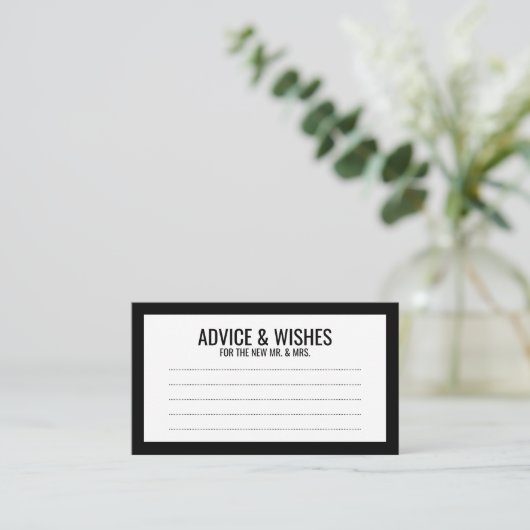 白黒の結婚アドバイスと願い アドバイスカード (スタンド正面)