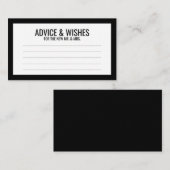 白黒の結婚アドバイスと願い アドバイスカード (正面/裏面)