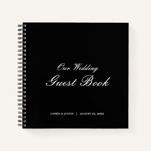 白黒の結婚ゲストブック ノートブック (正面)