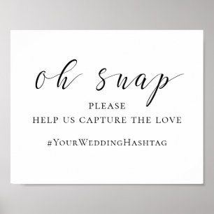 白黒の結婚サイン。Instagramハッシュタグ ポスター