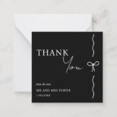 白黒の結婚サンキューカード ノートカード (正面)