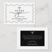 白黒の結婚サンキューカード ノートカード (正面/裏面)