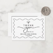 白黒の結婚サンキューカード ノートカード (正面/裏面インサイチュ)