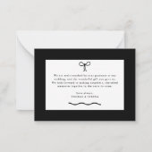 白黒の結婚サンキューカード ノートカード (裏面)