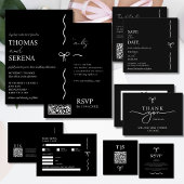 白黒の結婚サンキューカード ノートカード