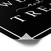 白黒の結婚スイーツ&トリートサイン ポスター (角)