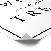 白黒の結婚スイーツ&トリートサイン ポスター (角)