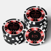 白黒の結婚トランプのポーカーチップ ポーカーチップ (積み重ね)