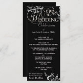 白黒の結婚式のプログラム プログラム (正面/裏面)