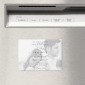 白黒の結婚式の両親の写真 マグネット (インサイチュ (食洗機))