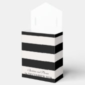 白黒の結婚式の引き出物ストライプボックス フェイバーボックス (オープン)