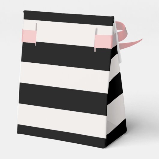 白黒の結婚式の引き出物ストライプボックス フェイバーボックス (裏面サイド)
