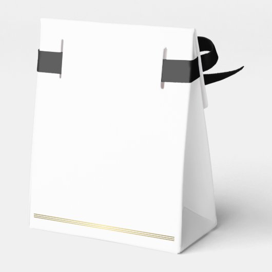 白黒の結婚式の引き出物ボックスのテント金ゴールド行 フェイバーボックス (裏面サイド)