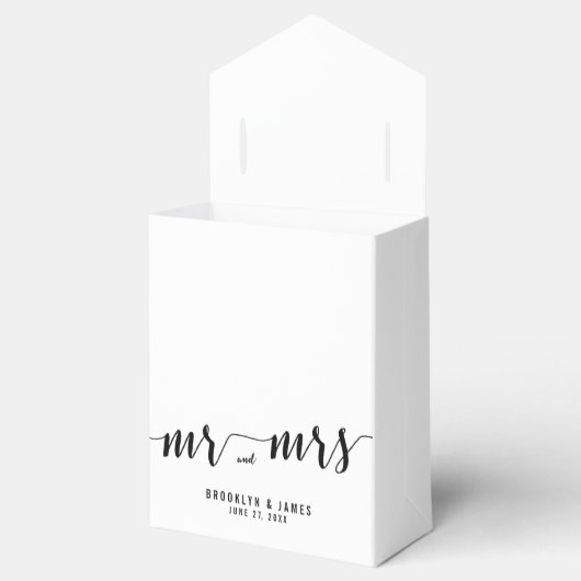 白黒の結婚式の引き出物ボックスのテント フェイバーボックス (オープン)