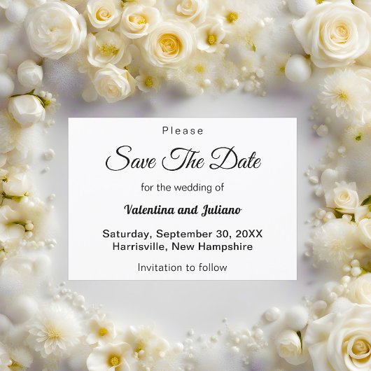 白黒の結婚式の日付を保存 セーブザデート