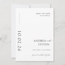 白黒の結婚式の日付写真を保存 招待状