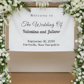 白黒の結婚式バナーのテンプレート 横断幕