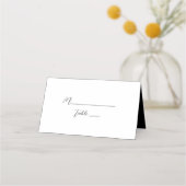 白黒の結婚式プレイスカード プレイスカード (正面)
