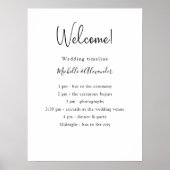 白黒の結婚式プログラムの詳細 ポスター (正面)