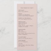 白黒の結婚式プログラム 招待状 (裏面)