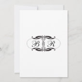 白黒の結婚式招待状のアールデコ 招待状 (裏面)