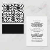 白黒の結婚式招待状カードの挿入 エンクロージャーカード (正面/裏面)