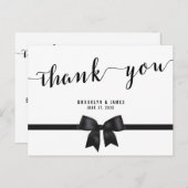 白黒の結婚感謝ポストカード弓 ポストカード (正面/裏面)