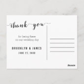 白黒の結婚感謝ポストカード弓 ポストカード (裏面)