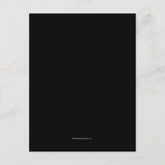 白黒の結婚披露宴の場所設定 サンキューカード (裏面)