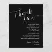 白黒の結婚披露宴の場所設定 サンキューカード (正面)