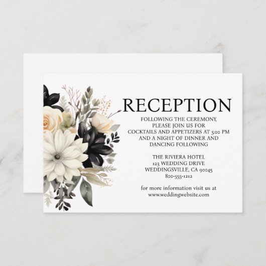 白黒の結婚披露宴エンクロージャカード エンクロージャーカード (正面/裏面)