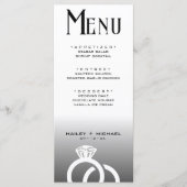 白黒の結婚指輪レセプション メニュー (正面)