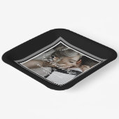 白黒の結婚紙プレート ペーパープレート (傾斜あり)