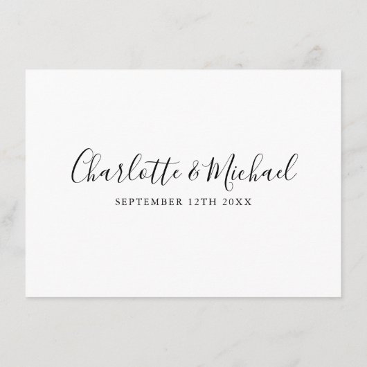 白黒の結婚詳細情報 エンクロージャーカード (裏面)