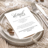 白黒の結婚詳細QRコードRSVP エンクロージャーカード