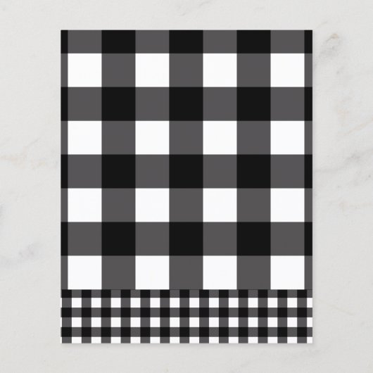 白黒の結婚Plaidの写真日付を保存 (裏面)