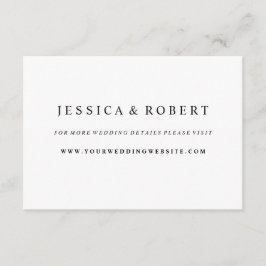 白黒の結婚Webサイト挿入カード エンクロージャーカード