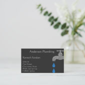 白黒の給排水衛生設備および配管設備 名刺 (スタンド正面)