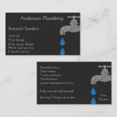 白黒の給排水衛生設備および配管設備 名刺 (正面/裏面)