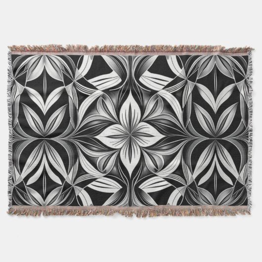 白黒の統一 スローブランケット (正面)