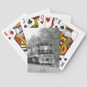 白黒の絵のような電車写真 トランプ (裏面)