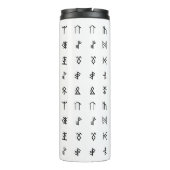 白黒の絶縁された神秘的なルーン タンブラー (裏面)