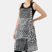 白黒の継ぎ目のないドールパターン。手描き エプロン (インサイチュ)