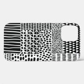 白黒の継ぎ目のないドールパターン。手描き Case-Mate iPhoneケース (裏面 (横))