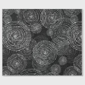 白黒の継ぎ目のない丸い形 ラッピングペーパー (フラット)