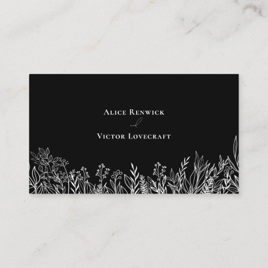 白黒の緑のエンツリーチョイスフラット プレイスカード (裏面)