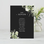 白黒の緑のシーティングプランのテーブル番号 招待状 (スタンド正面)
